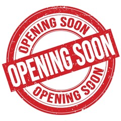 OPENING SOON text written on red round stamp sign