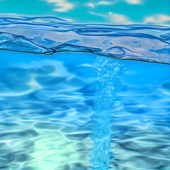 Skyblue fresh water splash ocean backdrop illustration