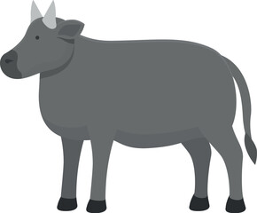 Grey cow icon cartoon vector. Farm breed. Spot beef