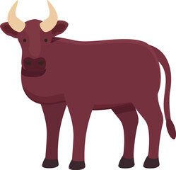 Red cow icon cartoon vector. Farm animal. Eat meat