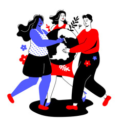 Let's change the world for the better - colorful flat design style illustration