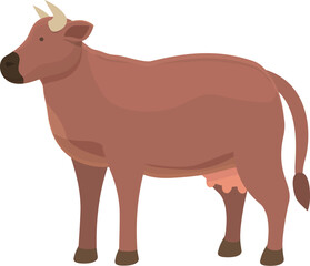 Cow eat grass icon cartoon vector. Farm animal. Dairy cattle