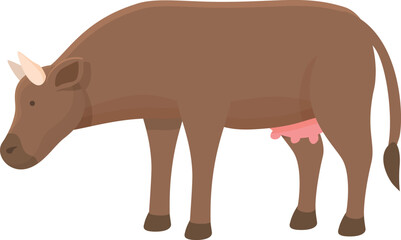 Cow eat icon cartoon vector. Dairy animal. Beef calf