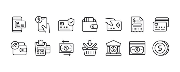 Fototapeta Payment icon set. Vector graphic illustration. obraz