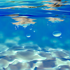 Naklejka na ściany i meble Skyblue fresh water splash ocean backdrop illustration