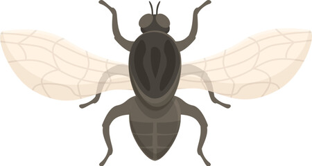 Tik tsetse fly icon cartoon vector. Africa insect. Animal etching - obrazy, fototapety, plakaty