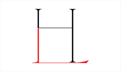 HL LH H L Initial Letter Vector Logo Design