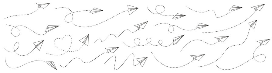 Vector set of hand drawn doodle paper airplane © 4zevar