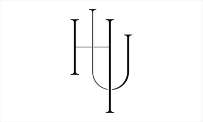 Fototapeta na wymiar HU UH H U Initial Letter Vector Logo Design