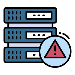 Database Machine Outage vector Icon Design, Cloud computing and Web hosting services Symbol, DHCP server announce an alert Concept, Network failure Stock illustration, 