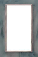 Realistic empty picture frame on grey-turquoise background. Border for your creative project, layout for your business project. generative AI	