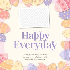 Happy birth soft pastel color greeting banner poster.