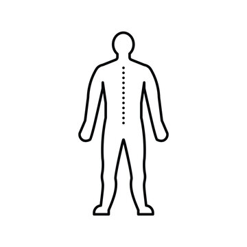 spine pain body ache line icon vector illustration