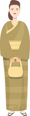 Woman kimono icon cartoon vector. Asian person. Costume design