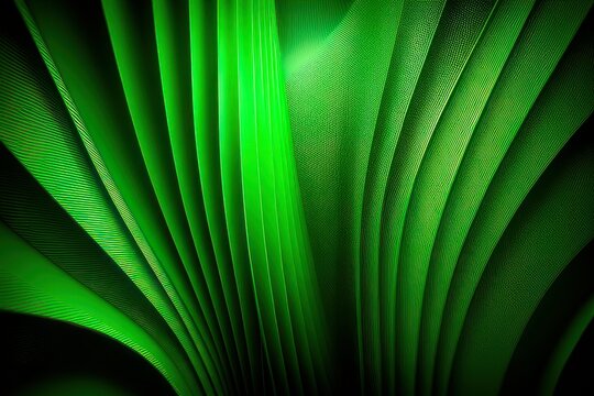 Abstract green background with fractals elements generative ai