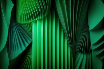Abstract green background with lines, generative ai