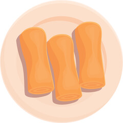Food spring roll icon cartoon vector. Restaurant menu. Meal egg