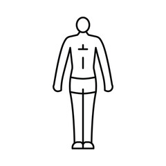 hourglass male body type line icon vector illustration
