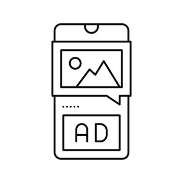 image sharing advertising line icon vector illustration