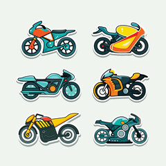 Latest Motorbike Collection In Sticker Style.