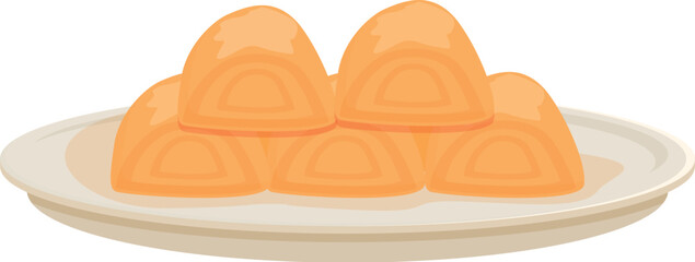 Crispy spring roll icon cartoon vector. Food menu. China meal