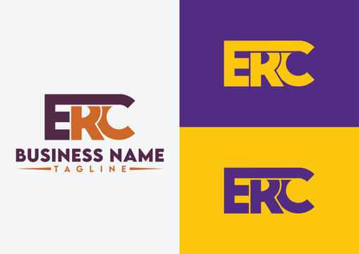Letter ERC logo design, ERC letter logo