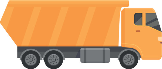 Transport truck icon cartoon vector. Tipper dump. Machine vehicle