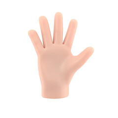 Obraz premium Transparent Backgrounds Mock-up.Open outstretched showing five fingers, extended in greeting. Supports PNG files with transparent backgrounds. 