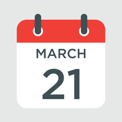 calendar - March 21 icon illustration isolated vector sign symbol