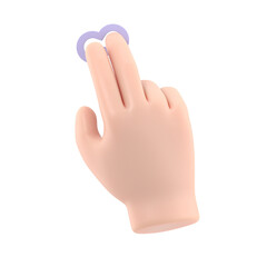 Obraz premium Transparent Backgrounds Mock-up.Touchscreen gesture line icons.3D illustration two hands Touch Button Cartoon character hand.Supports PNG files with transparent backgrounds. 