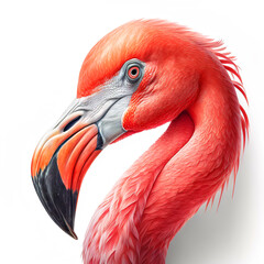 Pink Flamingo Caricature Portrait - Ai Generative