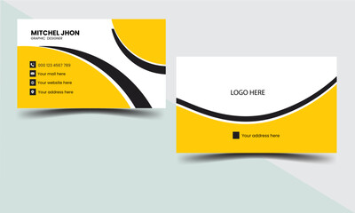 Modern clean professional business card design and creative double sided business card design template.