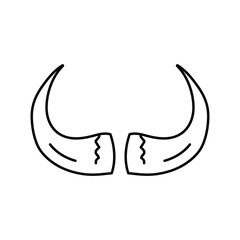 Fototapeta na wymiar bison horn animal line icon vector illustration