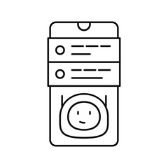 mobile chat bot line icon vector illustration