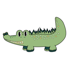 little crocodile funny cartoon picture vector image