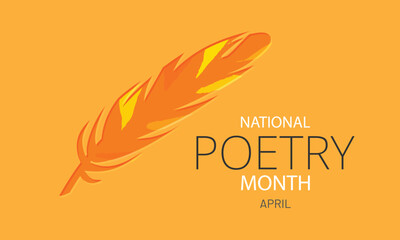 April is National Poetry Month. Template for background, banner, card, poster 