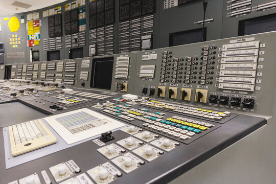 Ignalina Nuclear power plant control panel. Identical control panel to Chernobyl power plant