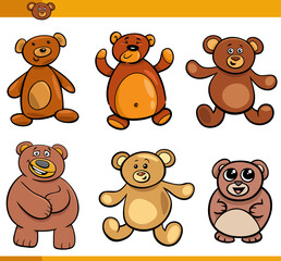 cartoon funny cute bears animal comic characters set