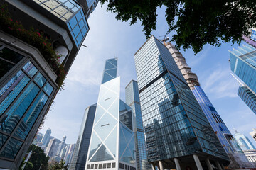 modern office building in hong kong china