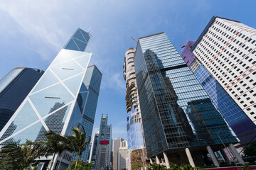 modern office building in hong kong china