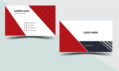 Modern clean professional business card design and creative double sided business card design template.
