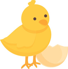 Card chicken icon cartoon vector. Chicken hatching. Funny shell