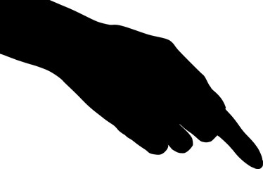 silhouette of a hand on white background