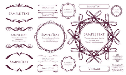 エレガントなフレーム。デザインテンプレート。ゴージャスな額のセット。