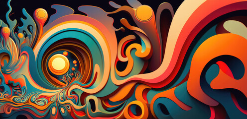 A surreal abstract background in vivid colors  - Generative AI