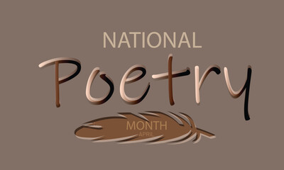 April is National Poetry Month. Template for background, banner, card, poster 