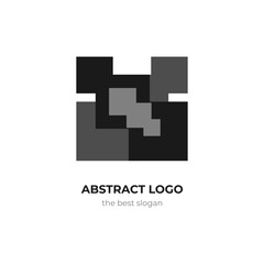 The best pixel cube box digital logo icon vector illustration in trendy modern black grayscale design style. Editable graphic resources for many purposes.
