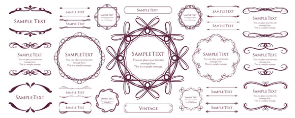 エレガントなフレーム。デザインテンプレート。ゴージャスな額のセット。