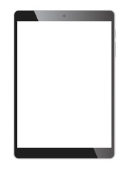 Realistic touch screen tablet or e-book mock up, png isolated on transparent background