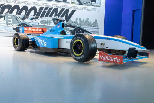 BRUSSELS, BELGIUM-DECEMBER 26, 2022: F1 Michel Vaillant racing car (as drawn by French cartoonists Jean & Philippe Graton)